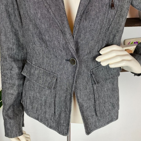 FINAL PRICE: Vince Gray Denim Button Moto Jacket - Picture 3 of 5